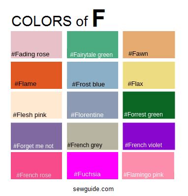 Color Names In Fashion : Reference Guide For 100+ Colours - SewGuide