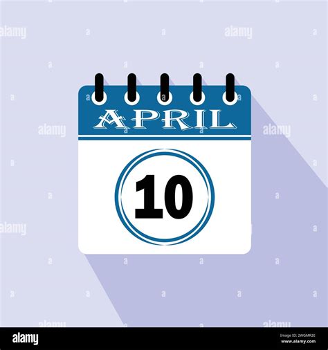 Icon calendar day - 10 April. 10th days of the month, vector ...