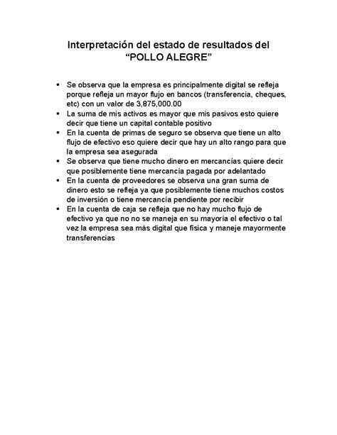 Interpretacion el pollo alegre - Interpretación del estado de ...