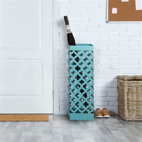 Vrisa Metal Umbrella Stand with Drip Tray and Hooks - India | Ubuy
