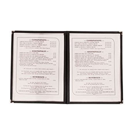 Update International (MCV-2BK) 9 1/2" x 12" Double Panel Menu Cover ...