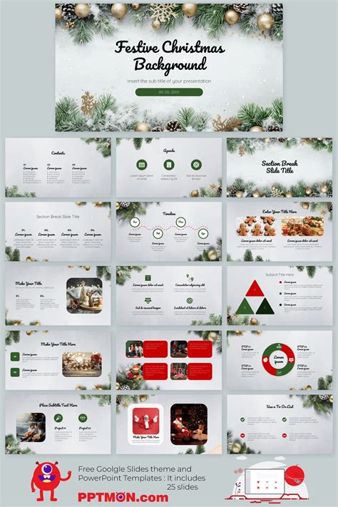 Festive Christmas Background Presentation Design for Free Google Slides ...