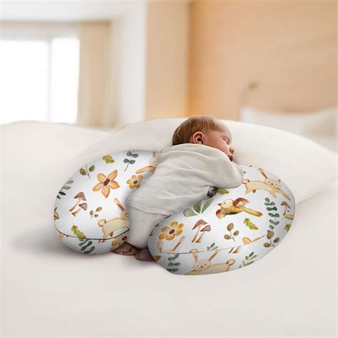 TILLYOU Breast Feeding Baby Pillow with Detachable Velvet Cover ...