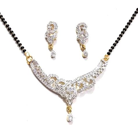 Buy Sterling American Diamond Gold Plated Mangalsutra Pendant with ...