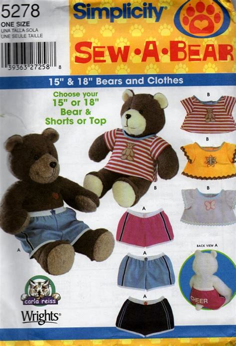 Simplicity 5278 - Sew-a-Bear - Clothes for 15-inch and 18-in : Amazon ...