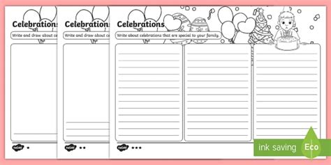 Celebrations Description Differentiated Worksheet