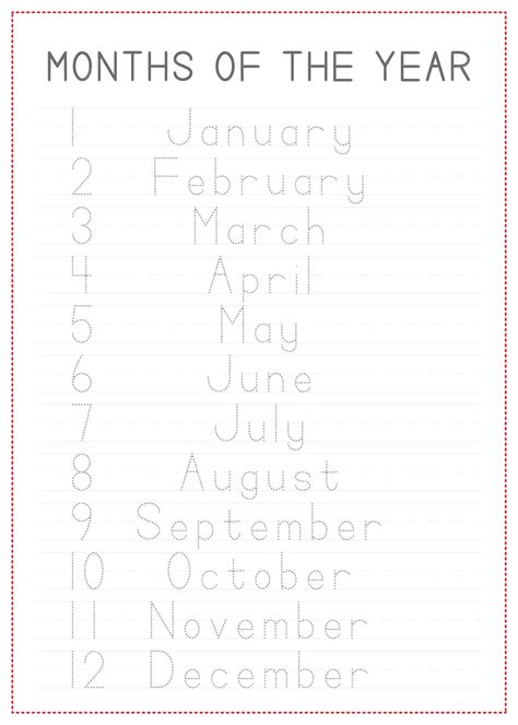 Fun: Tracing Month Words for Kids - Practice Now!
