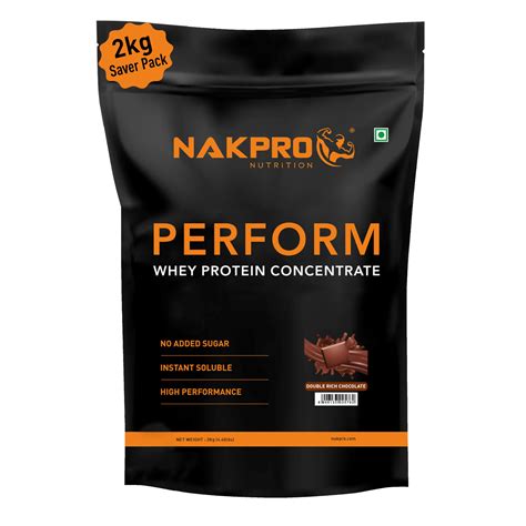 NAKPRO Perform Whey Protein Concentrate 2kg Double Rich Chocolate | 24g ...