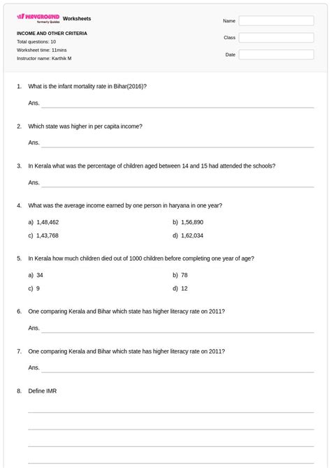 50+ Farm Income and Expense worksheets for Class 10 on Wayground | Free ...