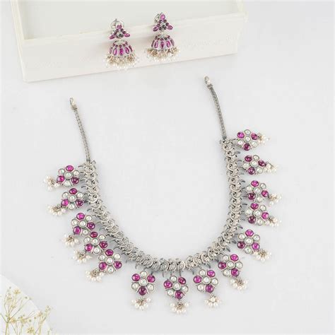 Nidhan Oxidised Necklace Set – The Amethyst Store