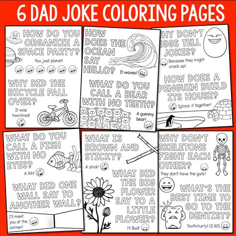 Dad Jokes Coloring Pages for Father's Day, Funny Printable Activity for ...