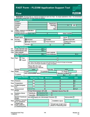 Fillable Online FAST Form FLEXIM Application Support Tool Flow Fax ...