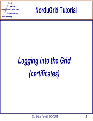 Fillable Online nordugrid Nordic Testbed for Wide Area Computing and ...