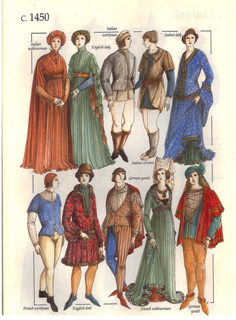 Costume History 1450 Medieval Garb, Medieval Clothes, Medieval Costume ...