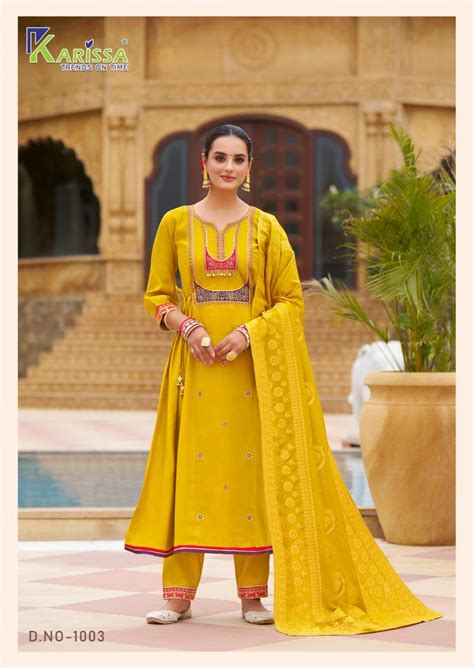 Karissa Sandhya Top Bottom With Dupatta Collection: Textilecatalog