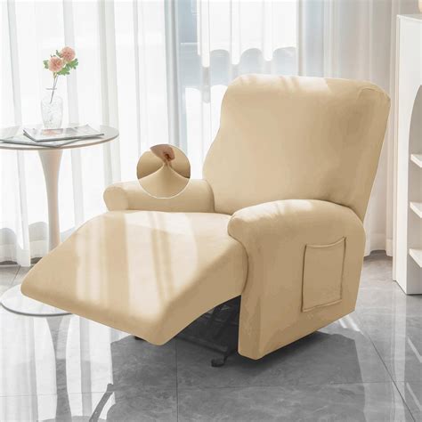 Beige Colour Elastic Recliner Sofa Covers | 1, 2 & 3 Seater Recliners ...