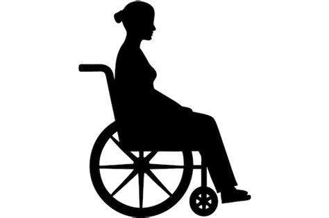 Silhouette of woman on wheelchair on white background illustration ...