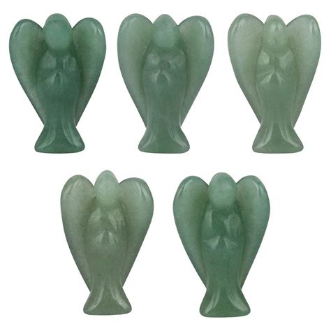 Buy Astroghar Set of 5 Green Aventurine 2 inch Angels Figurine Online ...