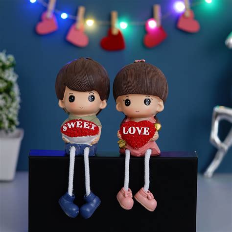 Colorful Sweet Love Girl & Boy Figurine- eCraftIndia Online