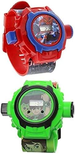 ADNOCK Digital 24 Images Automatic Projector Spiderman & Ben 10 Red and ...
