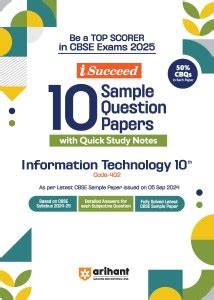 Arihant I- Succeed CBSE 10 Sample Question Papers for Information ...