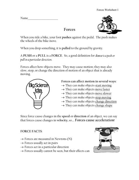 Forces And Motion Worksheet – Owhentheyanks.com