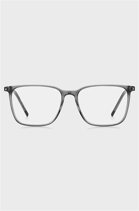 HUGO - Optical frames in transparent grey acetate with metal temples - Grey