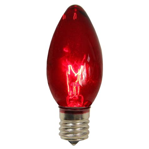 Northlight Pack of 25 Transparent Red C9 Christmas Replacement Bulbs ...