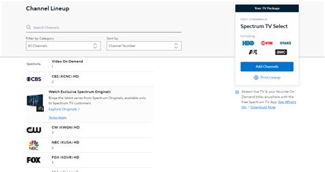 Spectrum Channel List 的图像结果