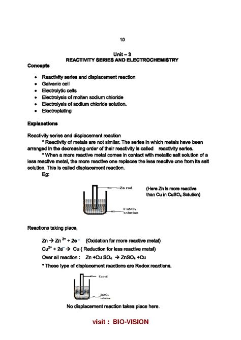 Bio-vision SSLC Chemistry Chapter 3 EM Notes & Questions - 10 Unit 3 ...