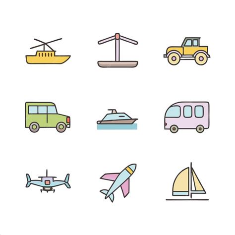 Premium Vector | Transport colorful icon set Different kinds of ...