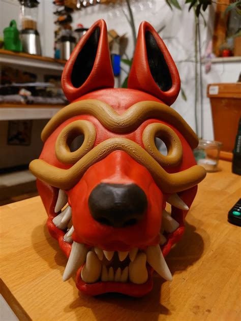 🐺 Articulated wolf mask San - Princess Mononoke (1997)・ STL Datei für ...