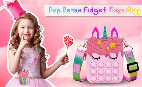 Kiditos (Pop It Bag Unicorn Shape Sling Bag Crossbody Bag for Kids, Pop ...