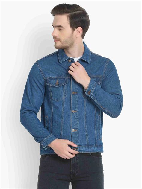 KOTTY Full Sleeve Solid Men Denim Jacket - Buy KOTTY Full Sleeve Solid ...