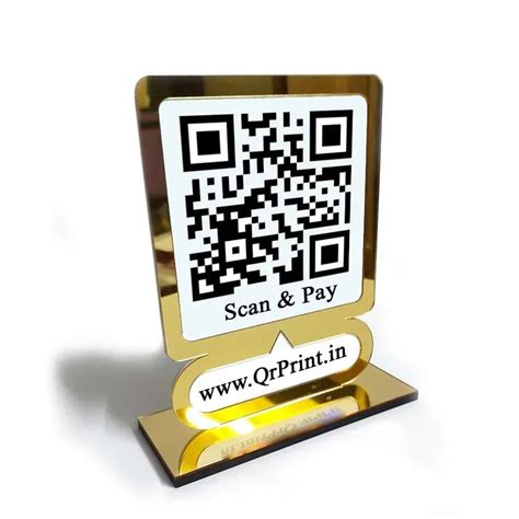 Customized Gold Border QR Stand Buy Online at OSMLY