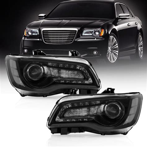 For 2011-2023 Chrysler 300 Headlights LED DRL Projector Black Headlamps W/Bulbs | eBay