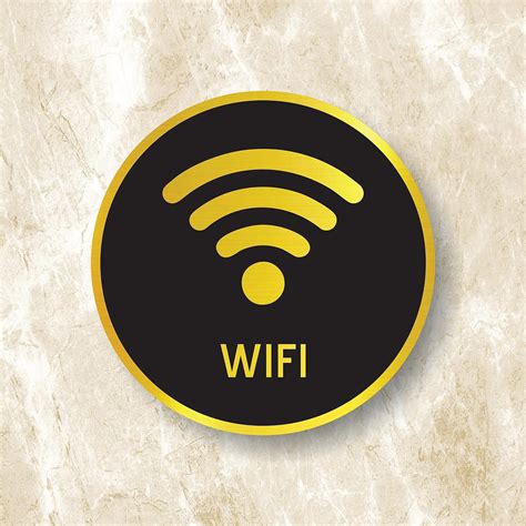 Vertical Root Inc Premium BLACK & GOLDEN Finish Acrylic WIFI Sign Easy ...