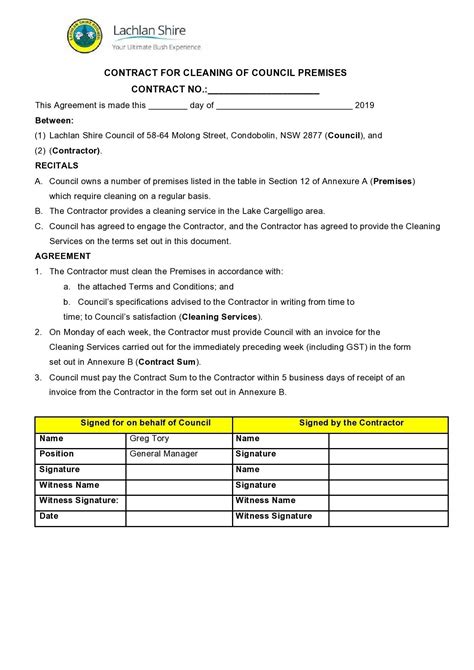 41 Printable Cleaning Contract Templates (100% Free)