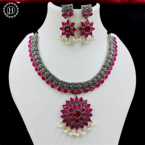 Oxidized German Silver Necklace JH3897 – Jewel Palace