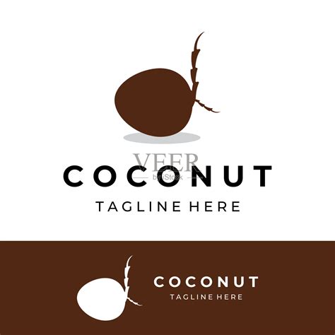 自然清新年轻的椰子创意标志设计。椰子饮料产品的标志。公司和商业。插画图片素材_ID:433643552-Veer图库