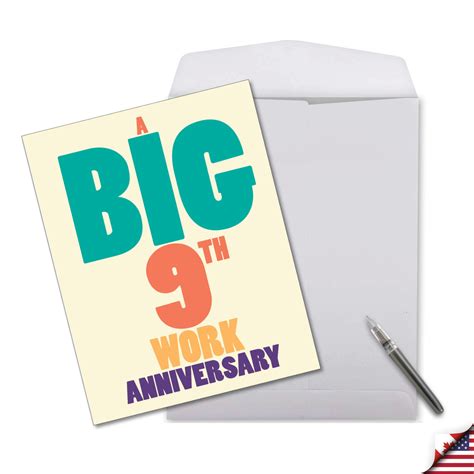 9 Years At Work: Humor Milestone Anniversary Over-sized Greeting Card
