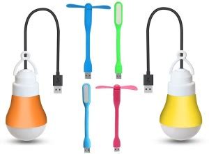 Dealfinity USB Gadgets Deal of Bulb, Led Light, Fan (2 Bulb , 2 Light ...