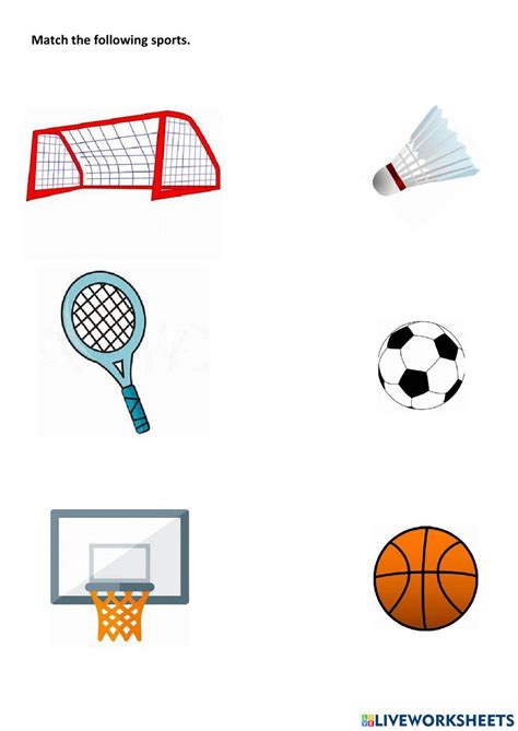 Match the Balls to the Sports Worksheet 的图像结果