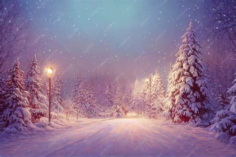 Premium Photo | Christmas landscape wallpaper beautiful winter scenery ...