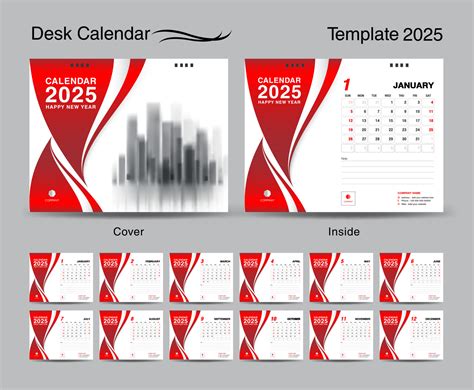 conjunto de plantillas de calendario de escritorio 2025 y diseño de ...