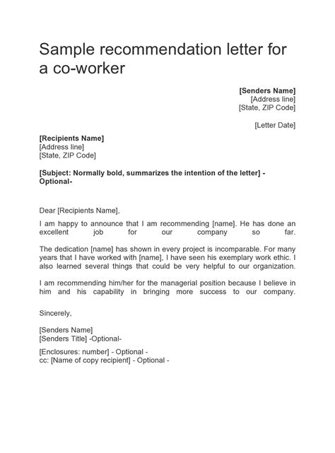30 Letter Of Recommendation For Coworker Examples - TemplateArchive