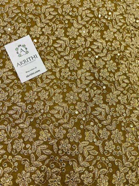 Buy embroidery fabric | Embroidered designer fabrics online – Akrithi