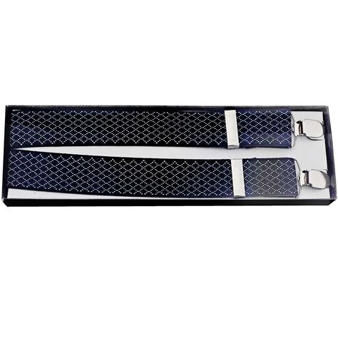 BLACK-NAVY ARGYLE CHECKERED 4 CLIP SUSPENDERS – Aladdin Ties Wholesale ...