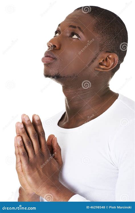 Black man praying stock photo. Image of hand, isolated - 46298548