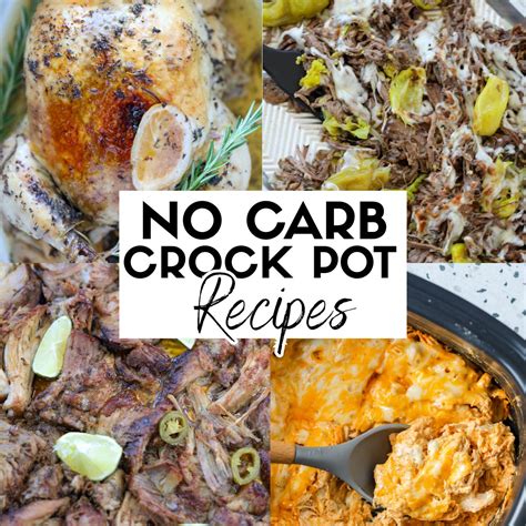 No Carb Crock Pot Recipes (5 Meals) Chicken & More! - Whole Lotta Yum